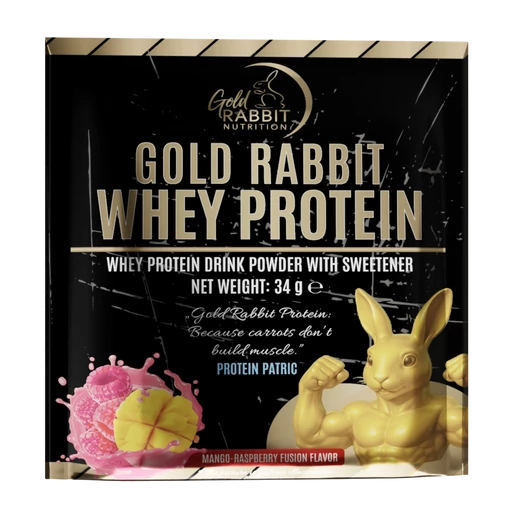 Whey Protein – Prémium fehérjepor - Málna - Mangó  ízben (34g)