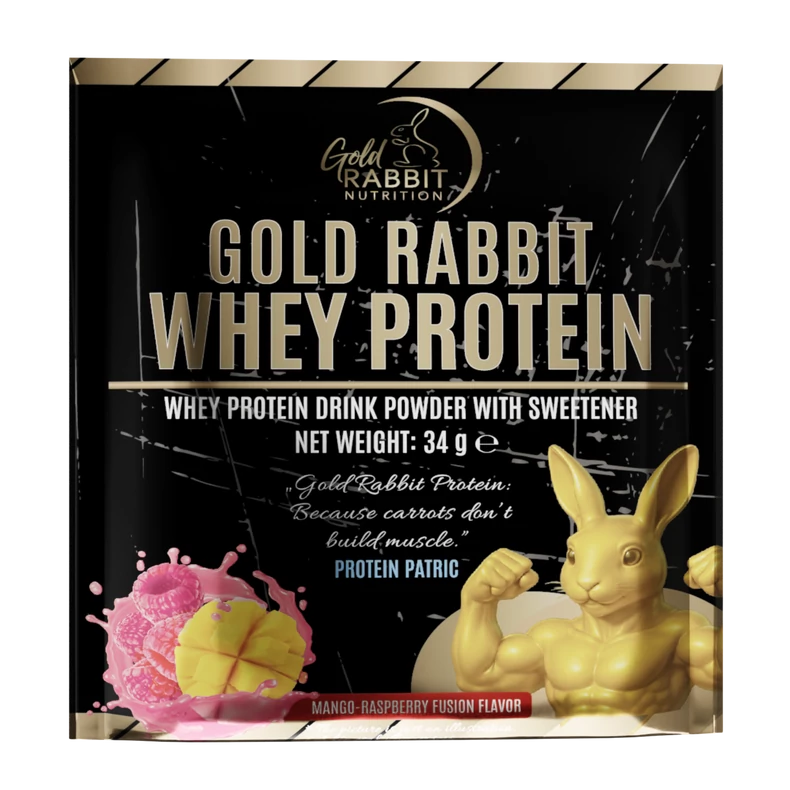 Whey Protein – Prémium fehérjepor - Málna - Mangó  ízben (34g)