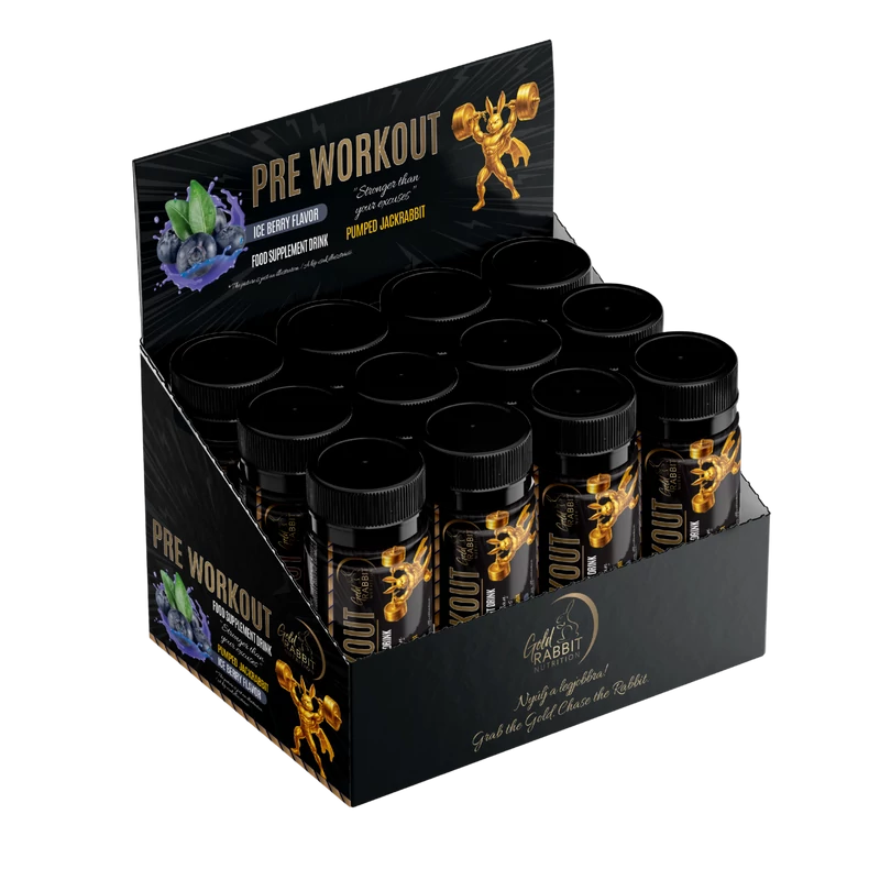 12 db. Pre Workout Shot kínálódobozban - Iceberry ízben