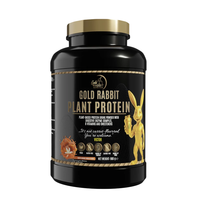 Vegan Protein – Növényi alapú komplex fehérjepor, Sós Karamell - Vanília ízben (900g)