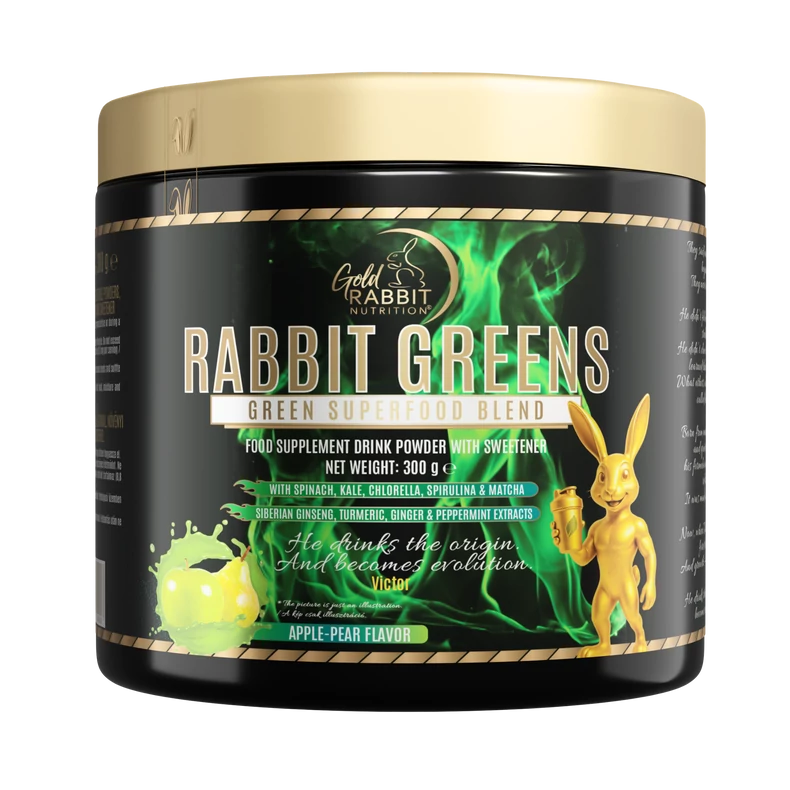Rabbit Greens – Vitalizáló zöld italpor Körte-Alma ízben