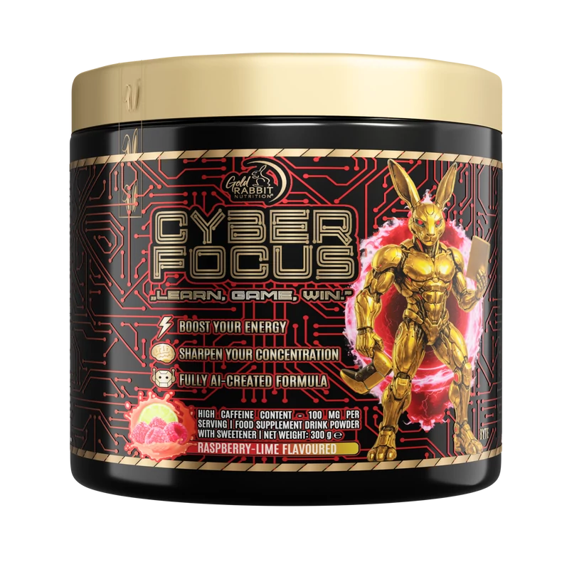 Cyber Focus – Gamingre, tanulásra és szellemi munkára fejlesztett italpor (Málna–Lime, 300 g)